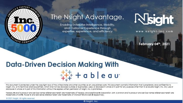 Data-Driven Decision Making With Tableau