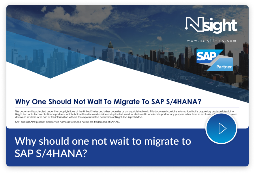 Webinar - Why should one not wait to migrate to SAP S/4HANA?